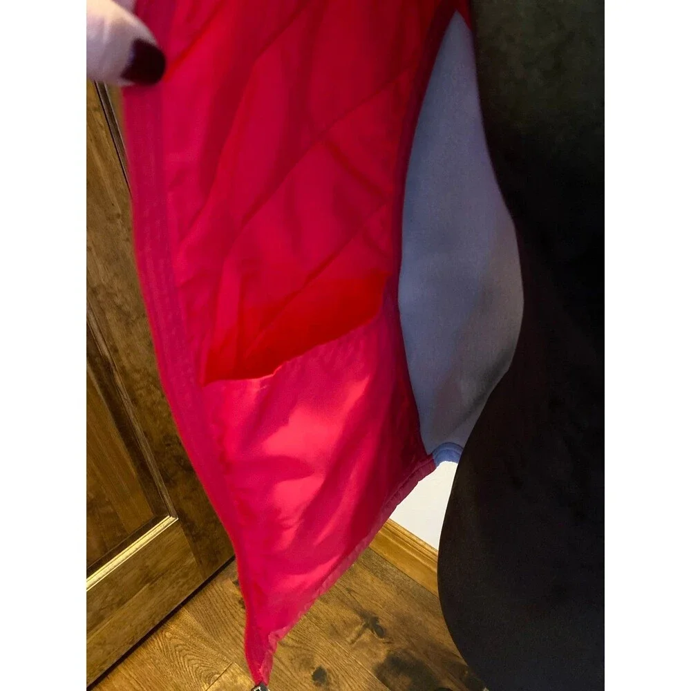 Columbia Vest Women Full Zip Pink Orange Quilted Sz XL Outside/Inside‎ Pockets